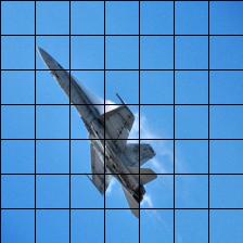 The plane divided into a 7x7 grid